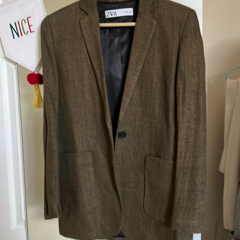 Linen blend blazer